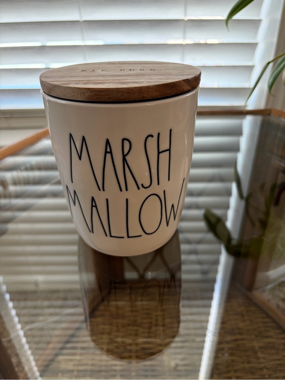 Rae Dunn by Magenta “Marshmallow” Ceramic Canister with Wooden Lid.